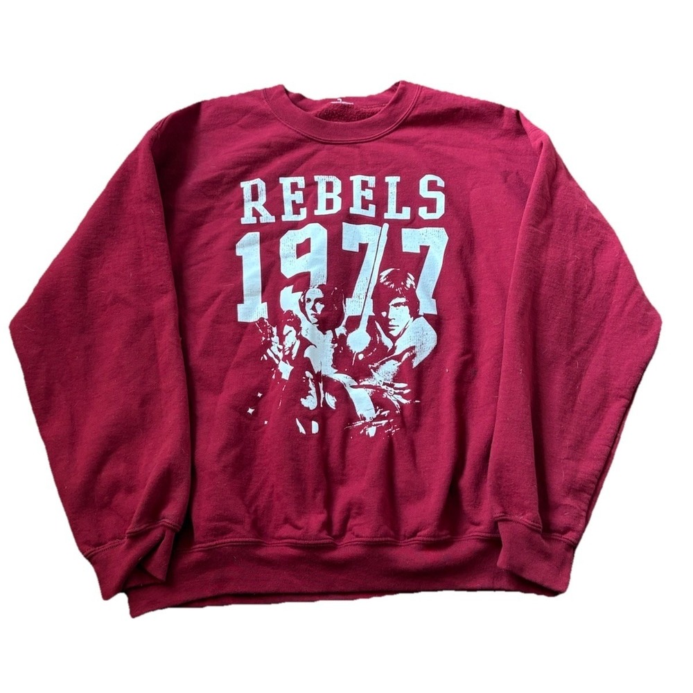 Star Wars Graphic Print Crew Neck Sweater Red Men's Size Large